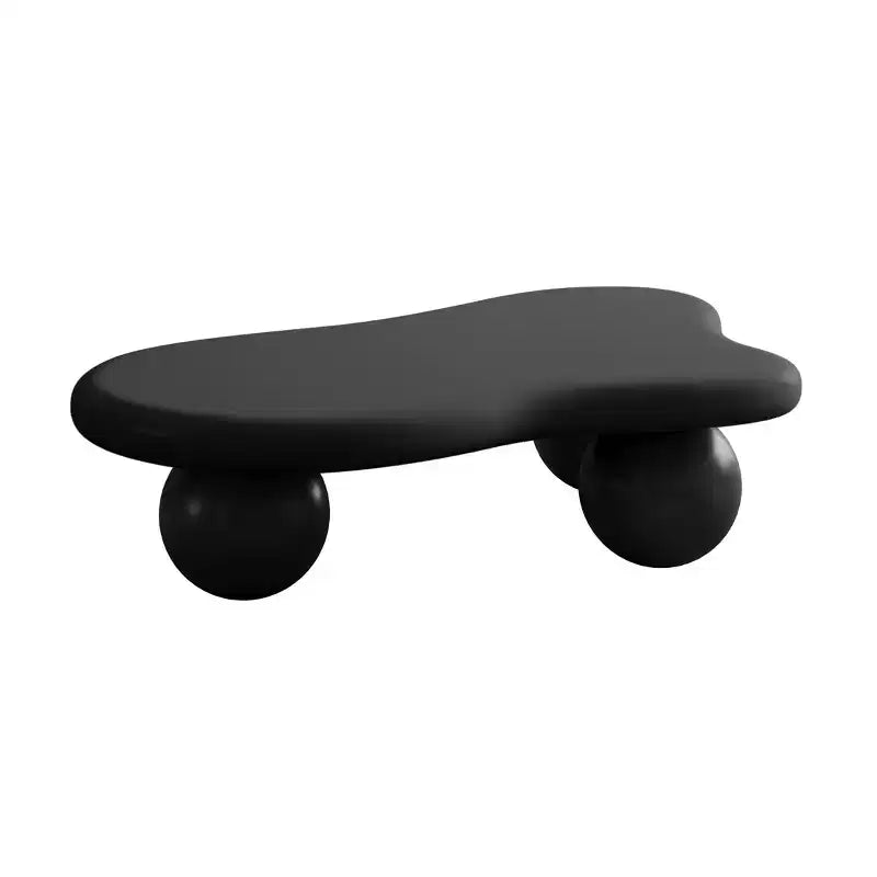 47 Cloud Coffee Table with Ball Legs, Modern Irregular Center Table for Living Room, Black