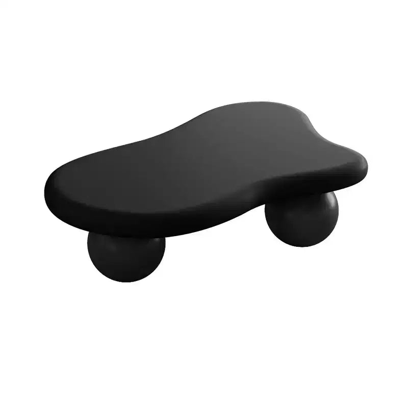 47 Cloud Coffee Table with Ball Legs, Modern Irregular Center Table for Living Room, Black