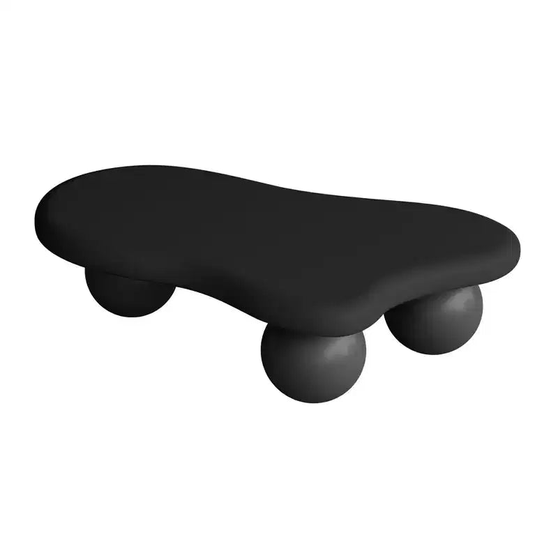 47 Cloud Coffee Table with Ball Legs, Modern Irregular Center Table for Living Room, Black