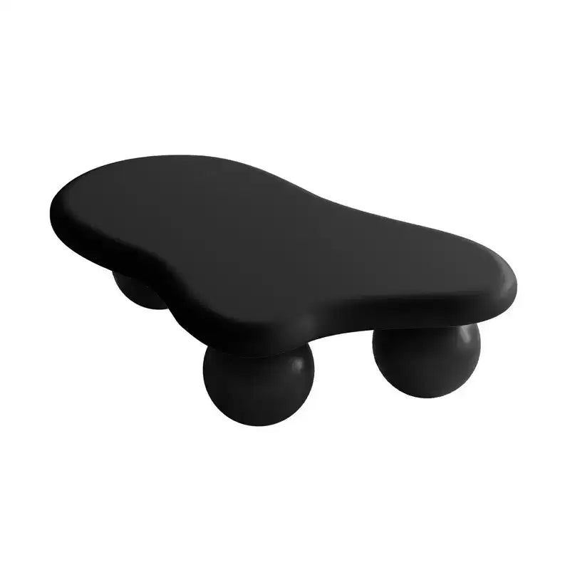 47 Cloud Coffee Table with Ball Legs, Modern Irregular Center Table for Living Room, Black