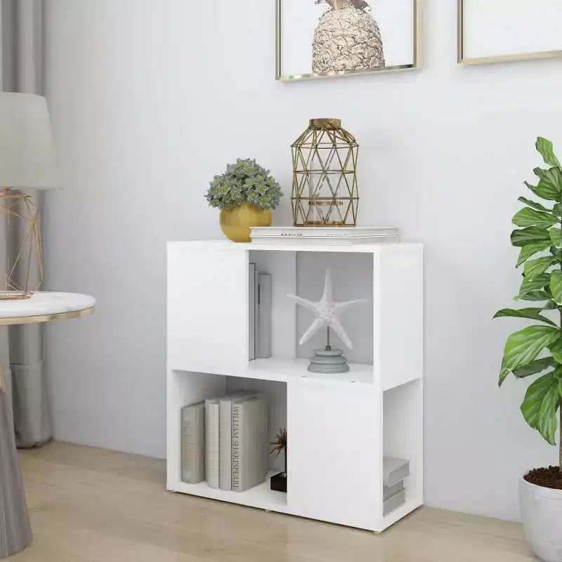 vidaXL Book Cabinet White Engineered wood Medium Book Cabinet