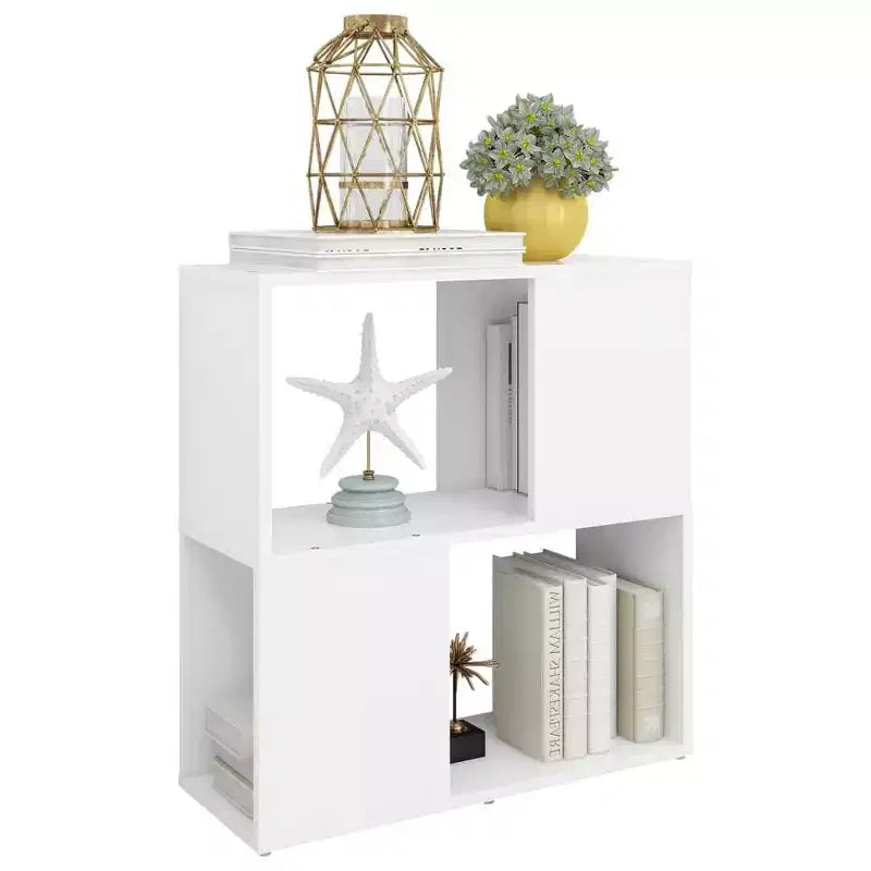 vidaXL Book Cabinet White Engineered wood Medium Book Cabinet