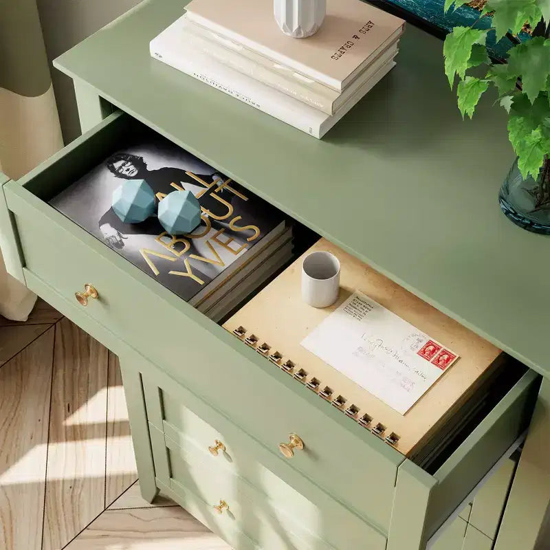 5-Drawer Dresser for Bedroom, Modern Tall Chest of Drawers with Metal Knobs, Wooden Storage Organizer for Closet, Living Room, Hallway