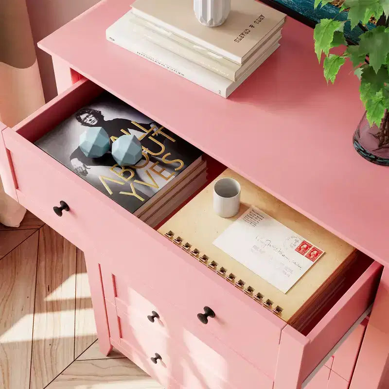 5-Drawer Dresser for Bedroom, Modern Tall Chest of Drawers with Metal Knobs, Wooden Storage Organizer for Closet, Living Room, Hallway