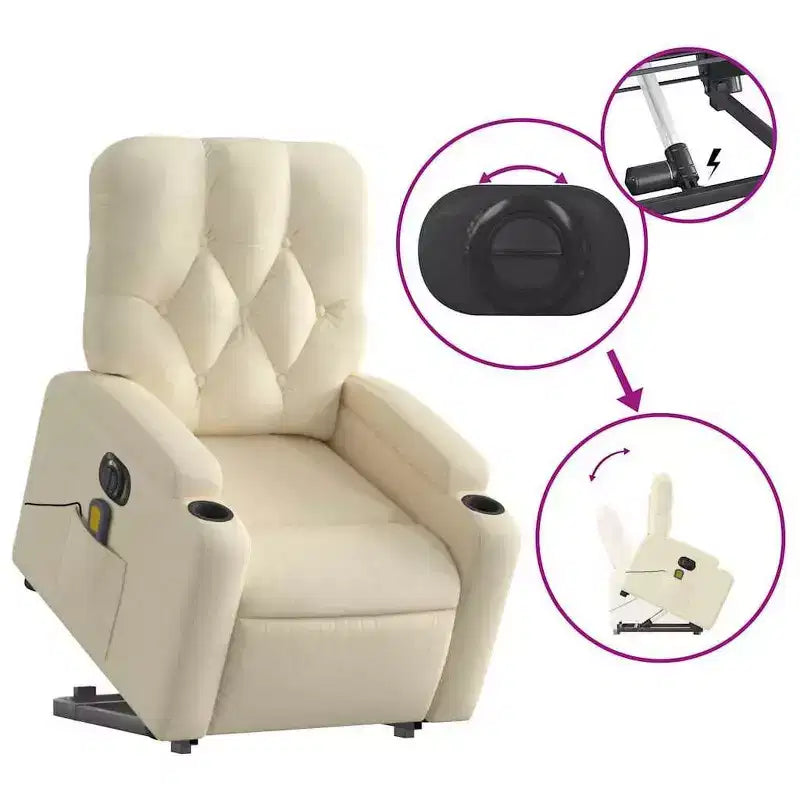 vidaXL Stand Up Massage Recliner Chair Dark Gray