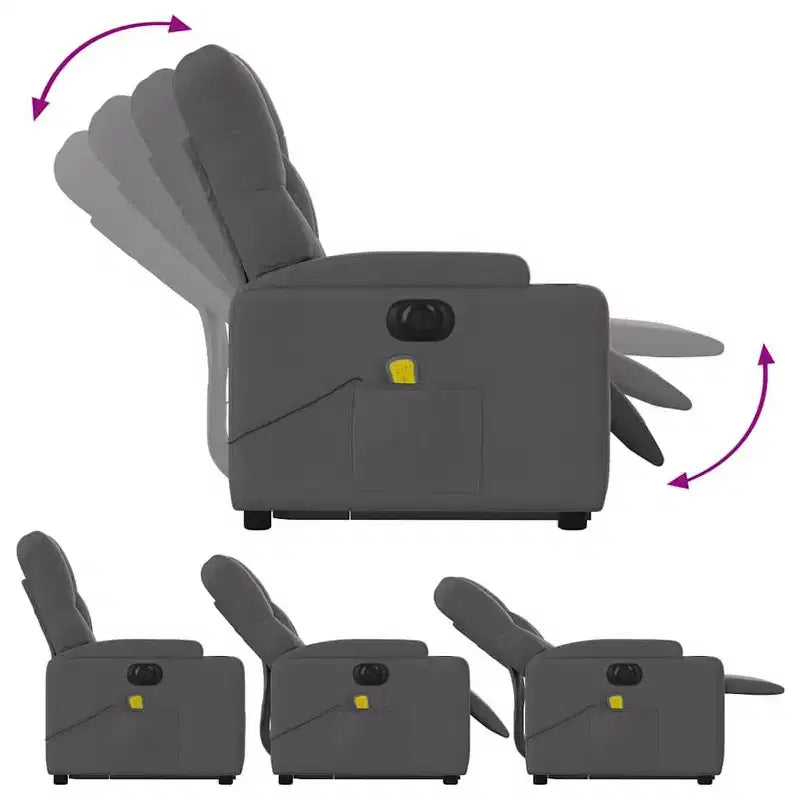 vidaXL Stand Up Massage Recliner Chair Dark Gray