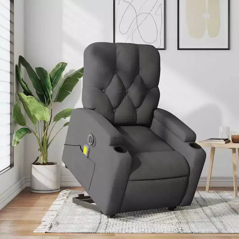 vidaXL Stand Up Massage Recliner Chair Dark Gray