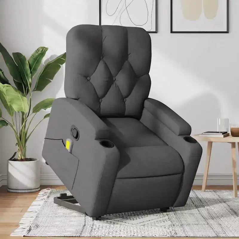vidaXL Stand Up Massage Recliner Chair Dark Gray