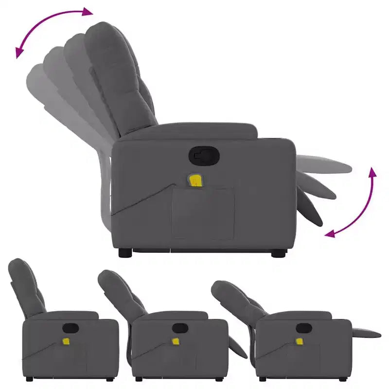 vidaXL Stand Up Massage Recliner Chair Dark Gray