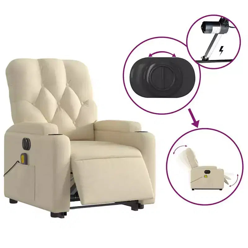 vidaXL Stand Up Massage Recliner Chair Dark Gray