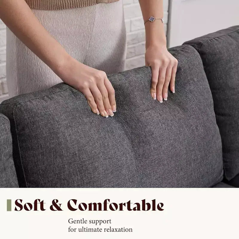 AMERLIFE 3 Seater Sofa 74.8in Deep Seat Couch with Metal Frame Support