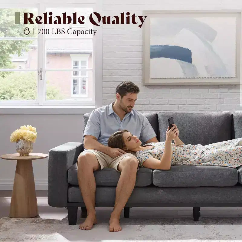 AMERLIFE 3 Seater Sofa 74.8in Deep Seat Couch with Metal Frame Support