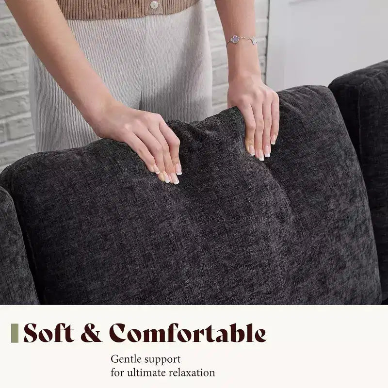 AMERLIFE 3 Seater Sofa 74.8in Deep Seat Couch with Metal Frame Support