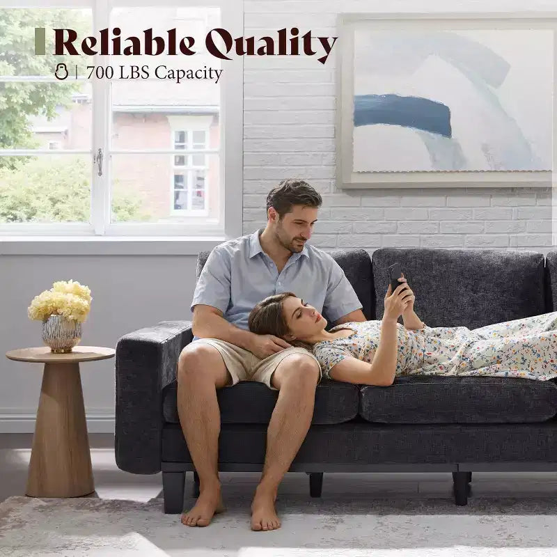 AMERLIFE 3 Seater Sofa 74.8in Deep Seat Couch with Metal Frame Support
