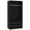 vidaXL Wardrobe Black Engineered wood Compact Wardrobe Rectangular