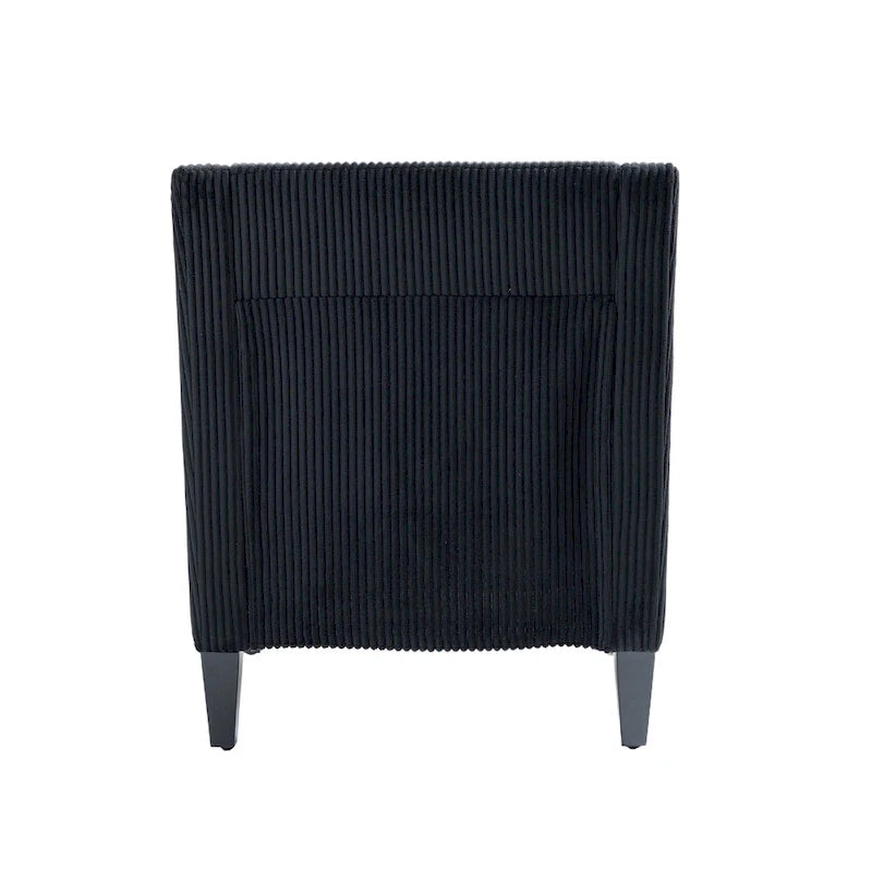 Black Modern 26.8 Arm Chair with Rubber Wood Legs