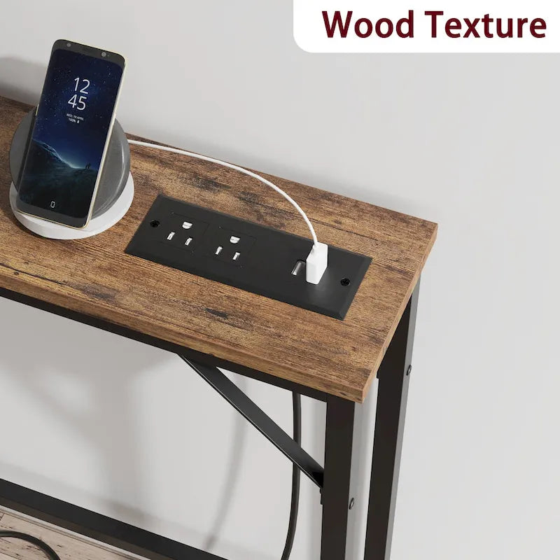 5.9 Narrow Sofa Table with Outlets