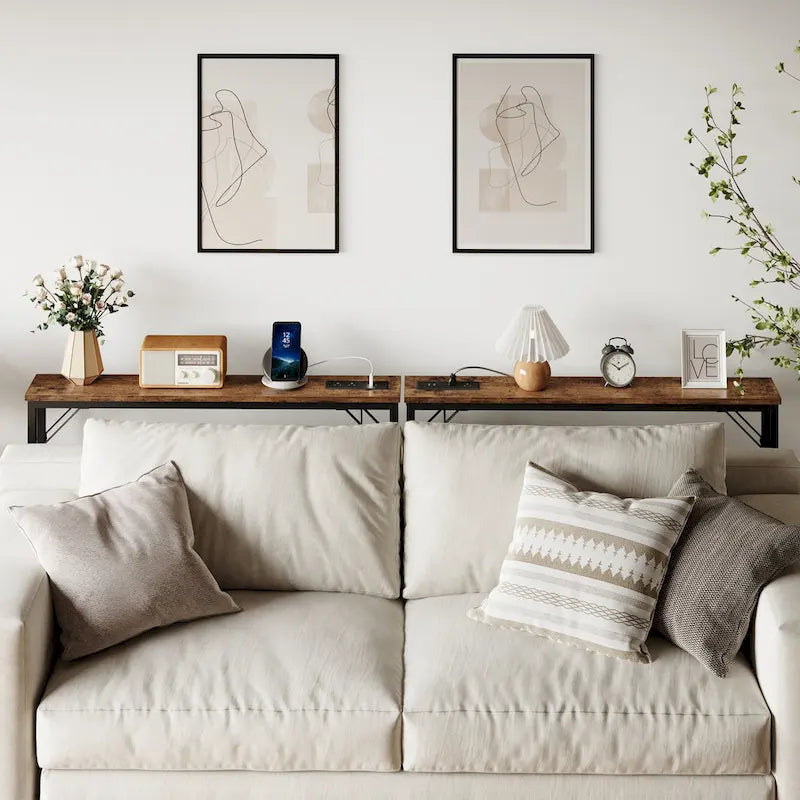 5.9 Narrow Sofa Table with Outlets
