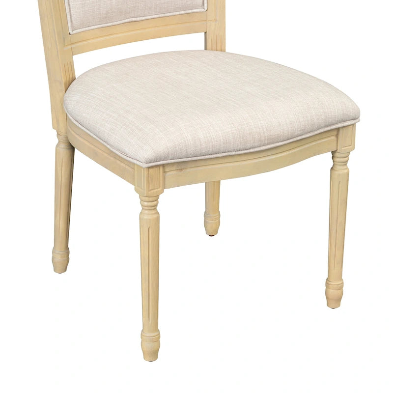 7 Pcs Dining Table Set, Solid Wood Table and Chairs Set with Extendable Dining Table, 2 Drawers and 6 Upholstered Chairs