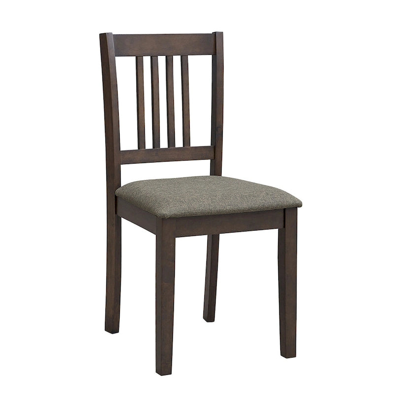 Modern 5-Piece Dining Set with Square Table & 4 Slat Back Upholstered Chairs