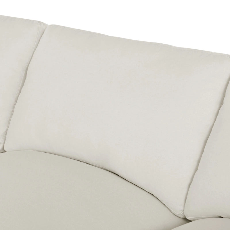 Beige 134.40 Modern U-Shaped 6 Seater Sectional Sofa with 2 Large Chaises, Removable Ottomans and Soft Cushions