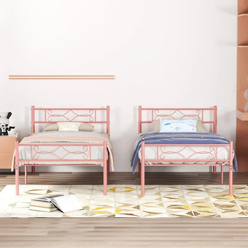 Metal Bed Frame with Headboard and Footboard- Twin/Full/Queen Size Bed