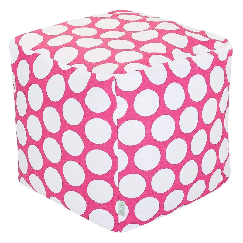 Majestic Home Goods Large Polka Dot Indoor Ottoman Pouf Cube - Small