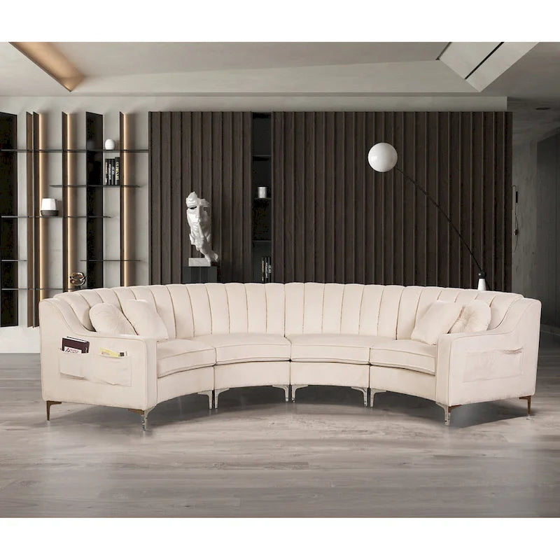Velvet Sofas & Couches 4 Seats Round shape - 142