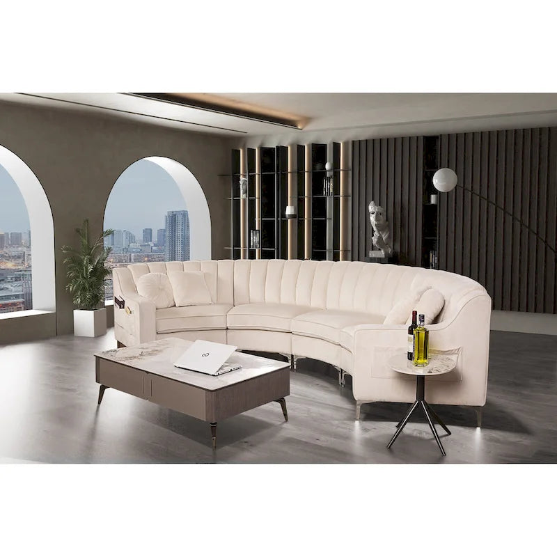 Velvet Sofas & Couches 4 Seats Round shape - 142