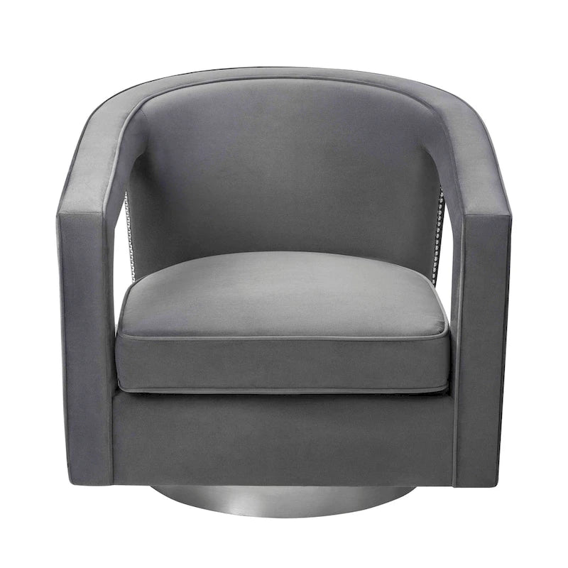 Stark Modern Velvet Swivel Accent Chair