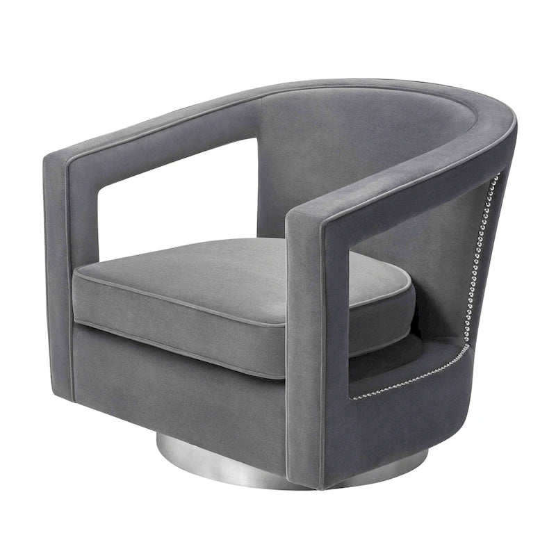 Stark Modern Velvet Swivel Accent Chair