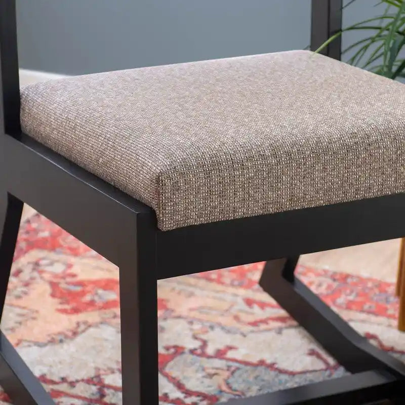 Clyde Solid Wood Black Sled Base Accent Chair