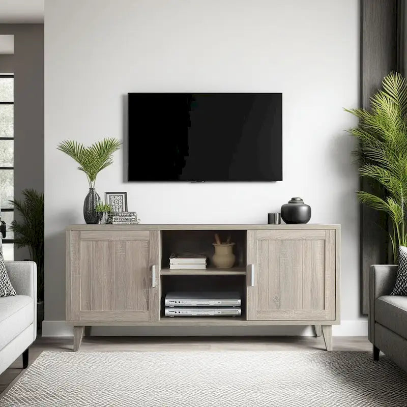 Bridgevine Home Briggs Modern 60 Inch TV Stand Console for TVs up to 65 inches