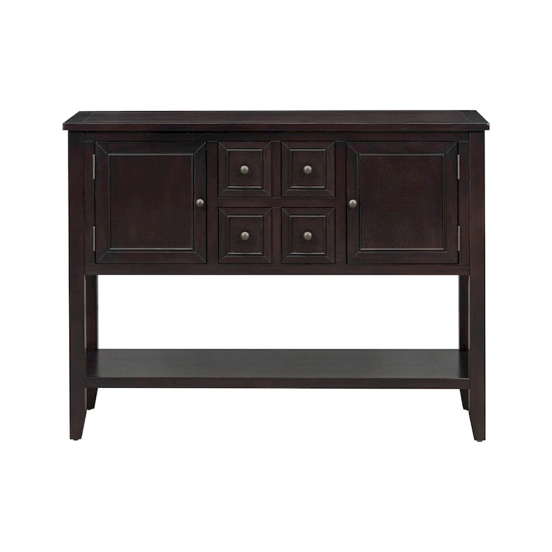 Nestfair Retro Sideboard Console Table with Drawers and Bottom Shelf