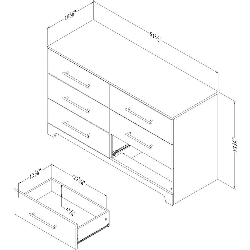 South Shore Primo 6-Drawer Double Dresser