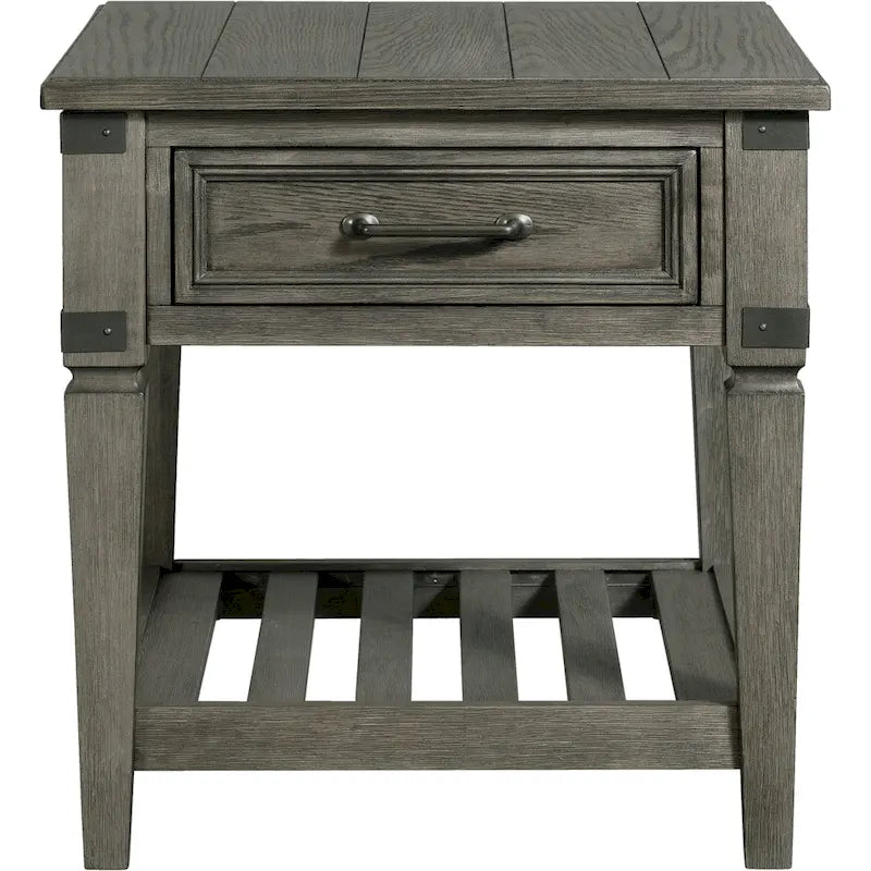 Foundry Brushed Pewter End Table