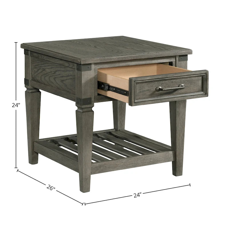 Foundry Brushed Pewter End Table