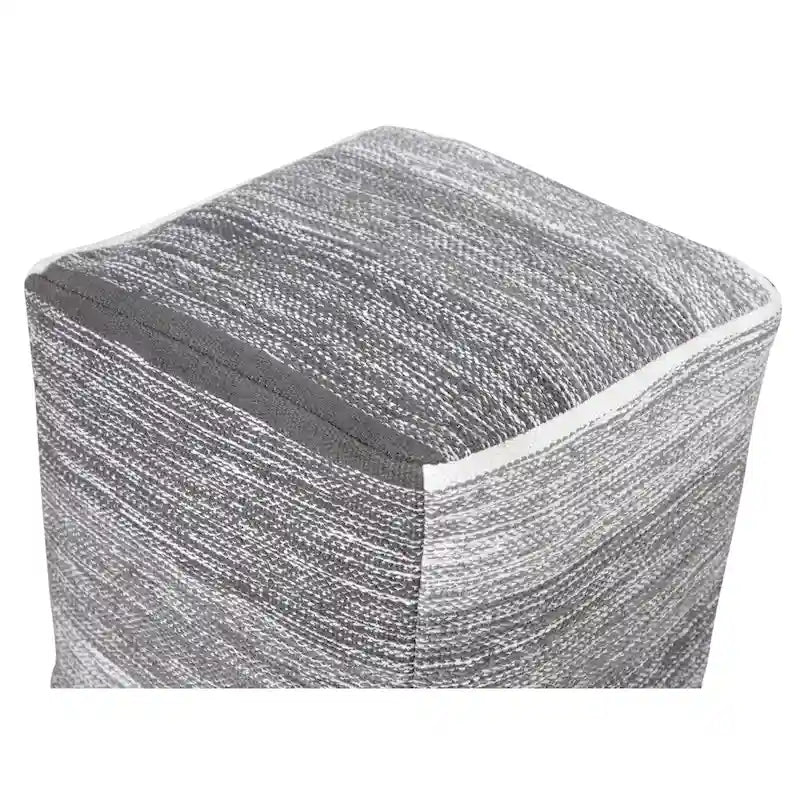 Sevita Distressed Gradation Grey Pouf Ottoman