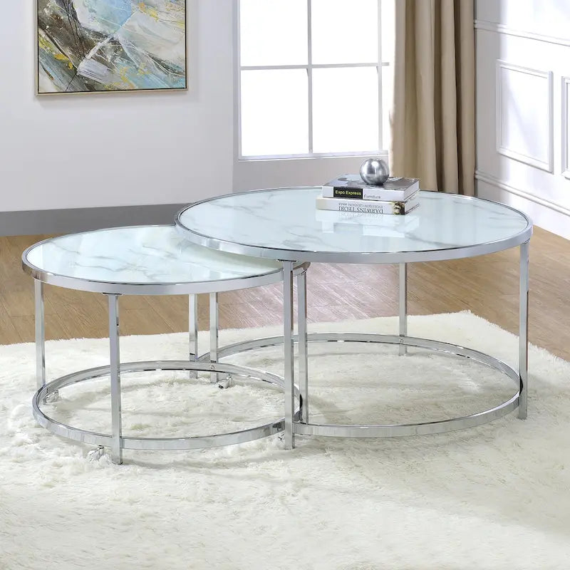 Steve Silver Realm Round 2 Piece Nesting Coffee Table