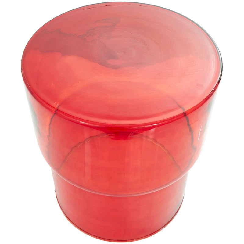 Glass Modern Accent Table - Clear or Red - Roche River Decor