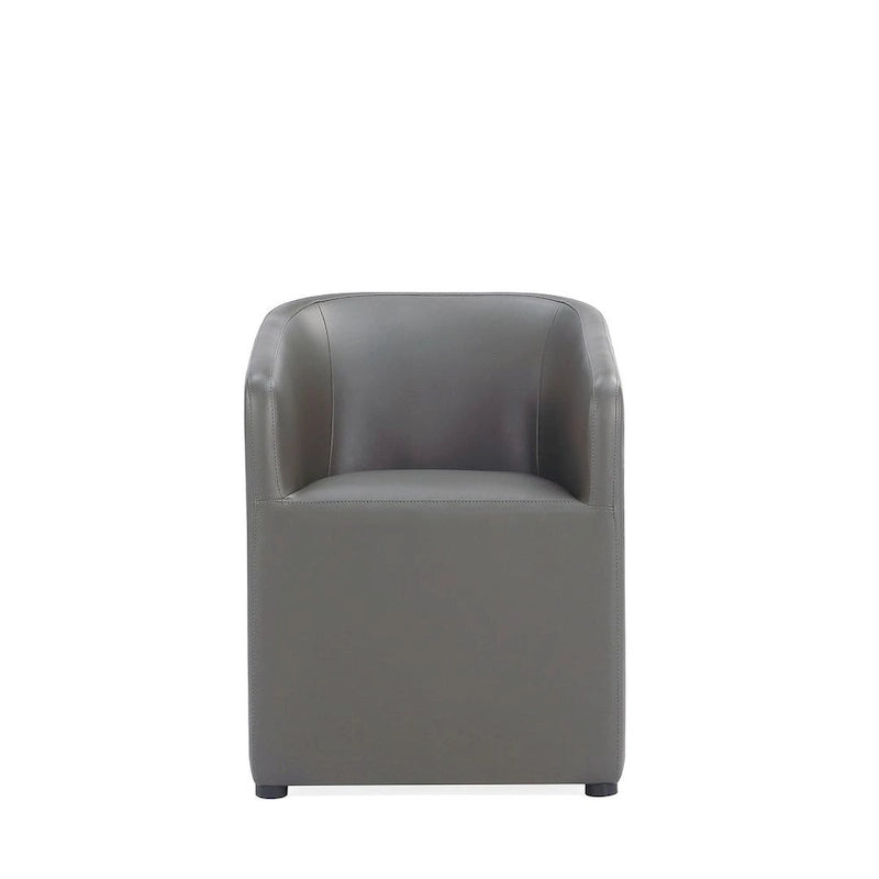Manhattan Comfort Anna Modern Round Faux Leather Dining Armchair
