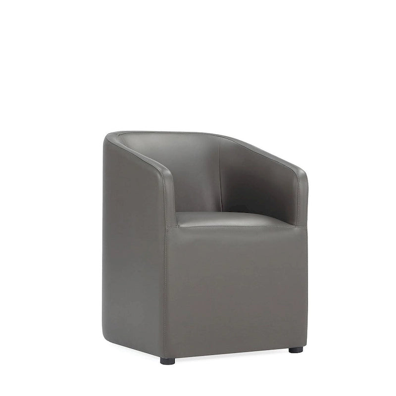 Manhattan Comfort Anna Modern Round Faux Leather Dining Armchair