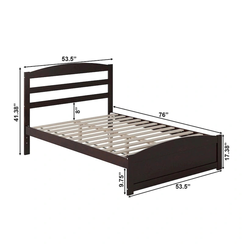 Warren Solid Wood Platform Bed with Footboard