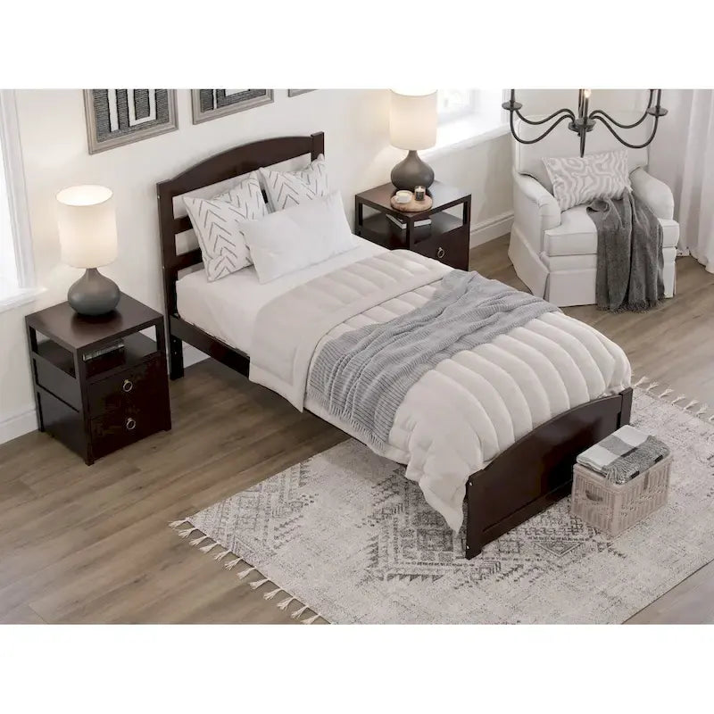 Warren Solid Wood Platform Bed with Footboard