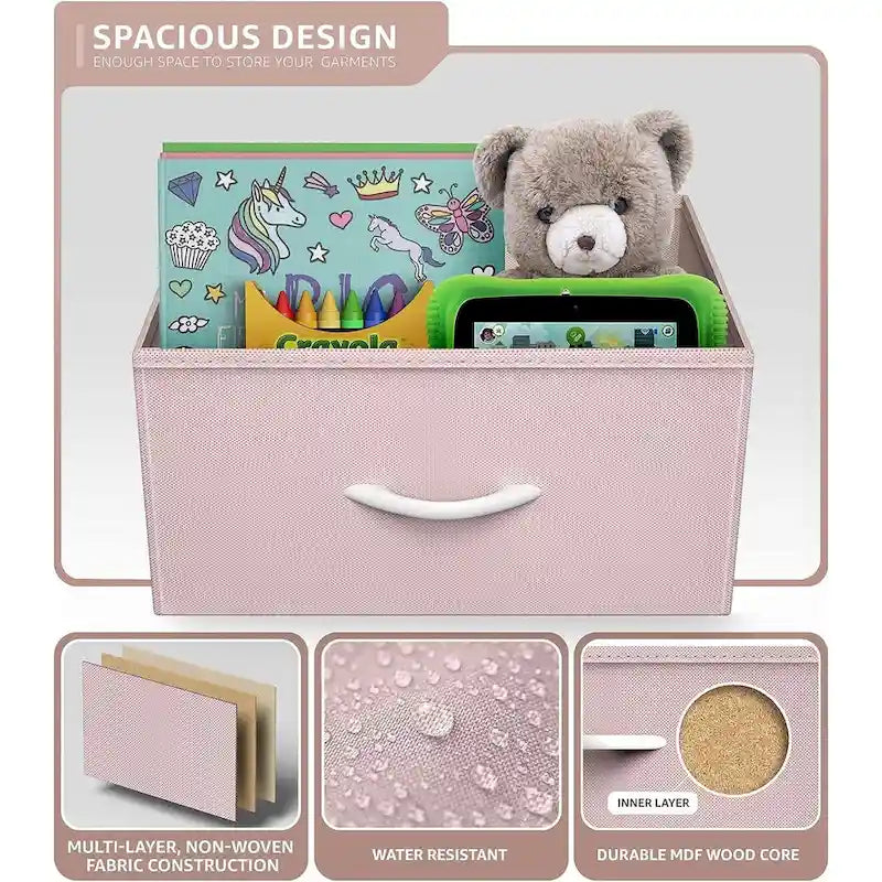 2 Drawer Bedside Nightstand End Table Bedroom Dresser, Pastel Colors