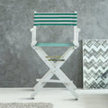 24 Director's Chair White Frame-Teal Cabana - 23W x 19D x 39.5H