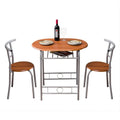 Silver/ Light Brown 3-piece Breakfast Bar Table Set