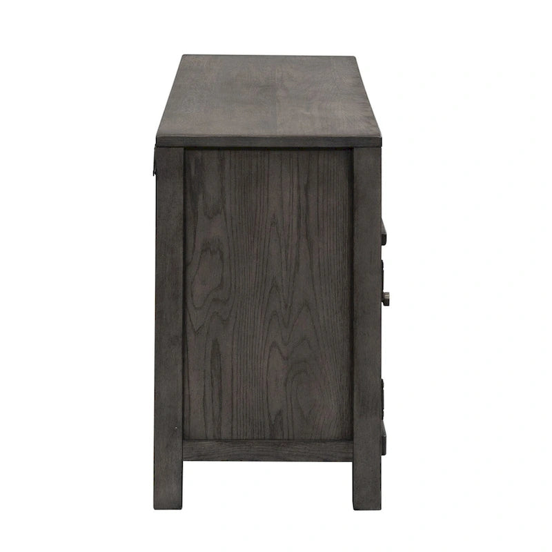 Modern Farmhouse Dusty Charcoal Distressed 66 Inch Entertainment Console