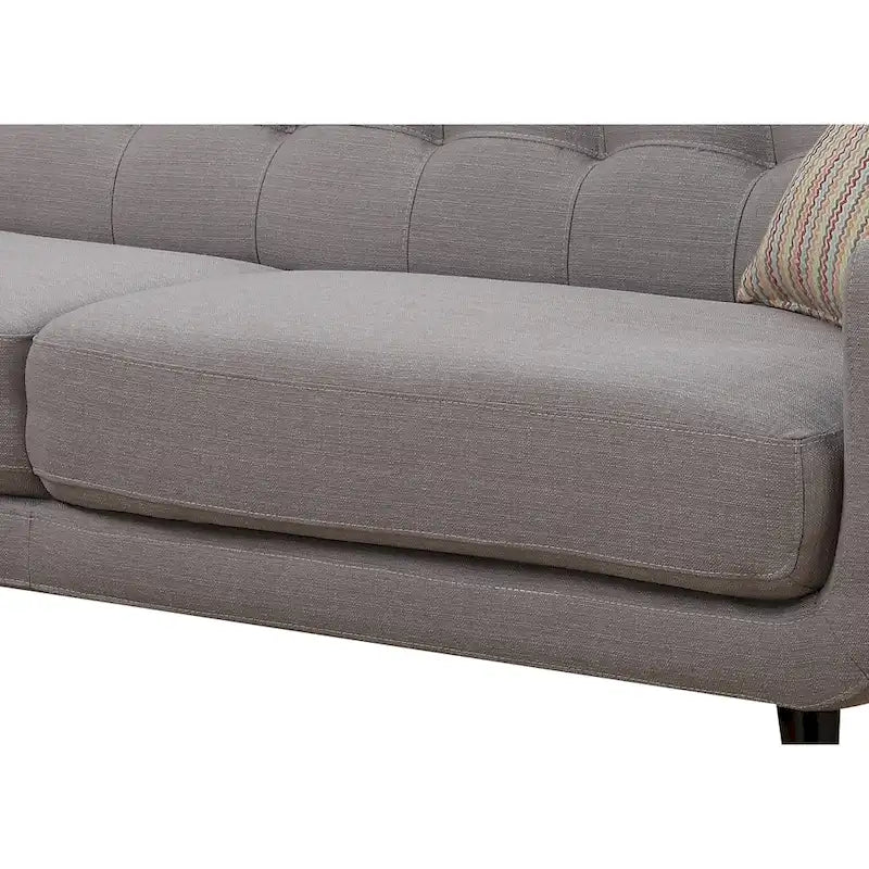 Crystal Mid-Century Modern Grey Sofa