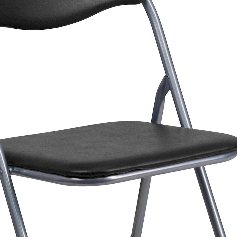 2 Pack 300 lb. Capacity Vinyl Metal Folding Chair with Carrying Handle
